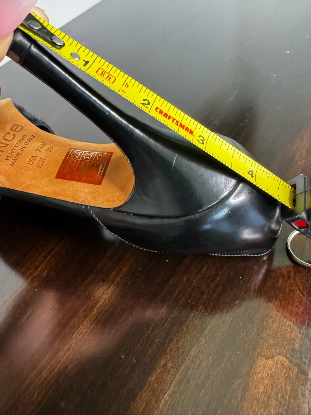 Vince Made in Italy Black Calf Hair & Leather Pointed Toe D’Orsay Pumps